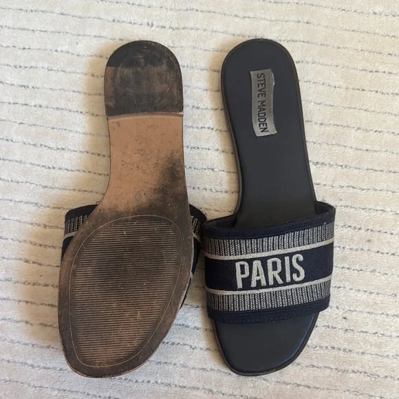Steve Madden Navy and White Paris Sandals - Picture 3 of 4